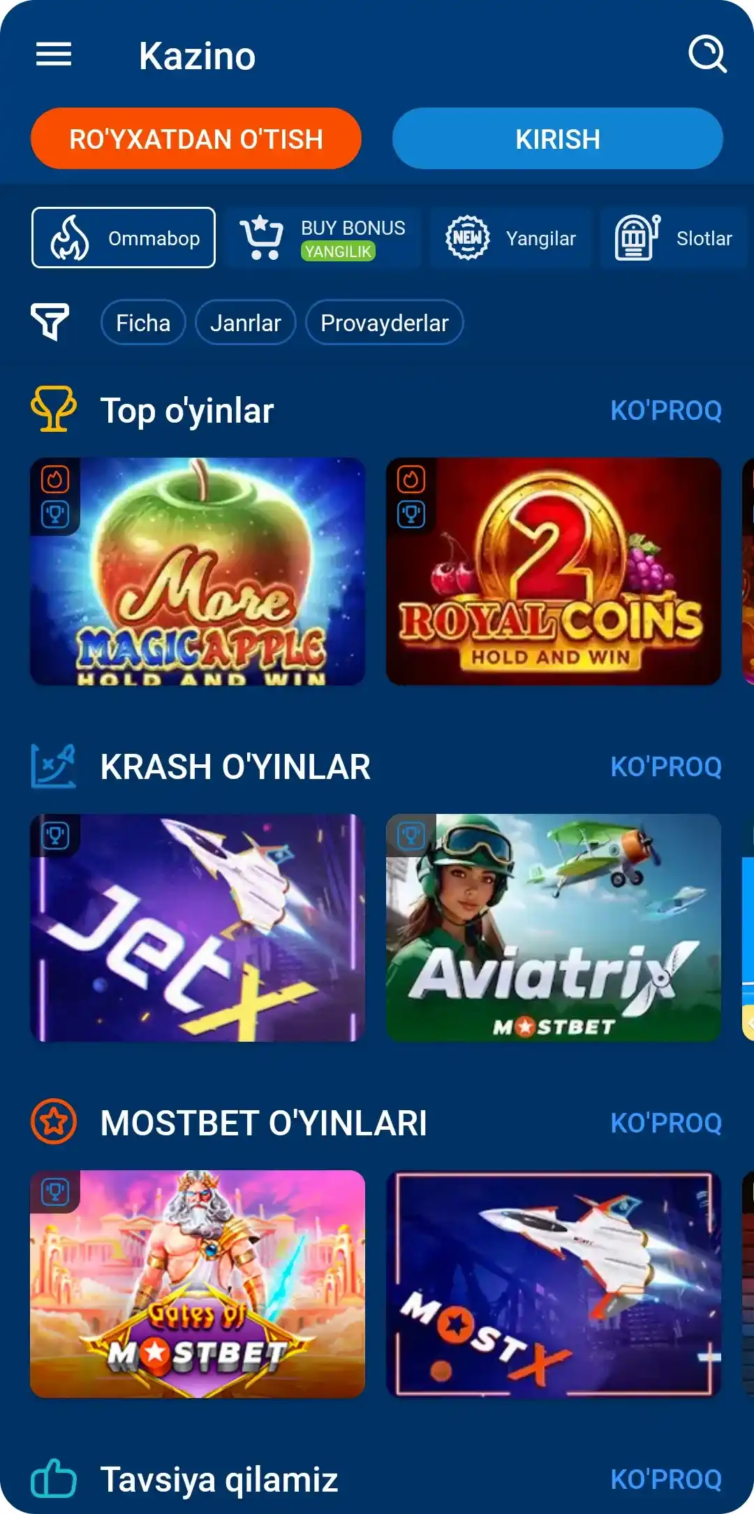 uz-mostbet-casino Mostbet kazino